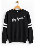 Yay Sports! Striped Sleeve Sweatshirt - Black