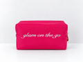 Glam On The Go Embroidered Costemic Bag - Hot Pink