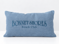 Bonnet Shore Beach Club Embroidered Throw Pillow Case - Blue