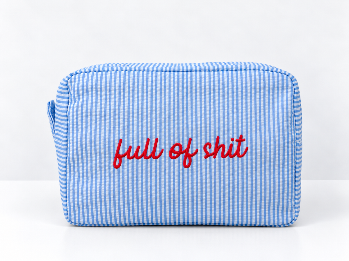 The "Full of Shit" Pouch & Travel Case - Blue/Red
