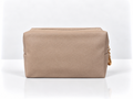 Leather Travel Makeup Bag - Tan
