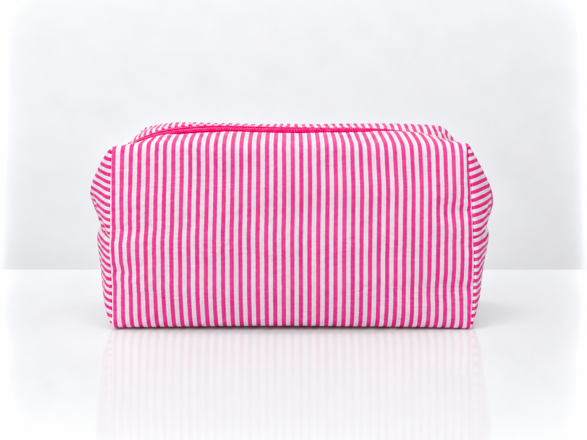 Stripped Travel Case - Pink