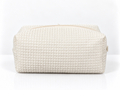 Waffle Knit Cosmetic Bag - White