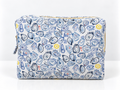 Blue Oyster Print Canvas Pouch