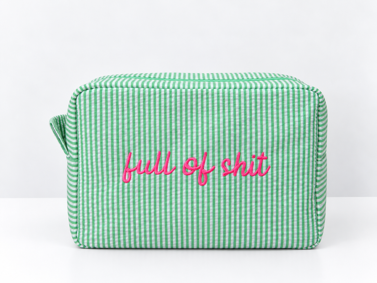 The "Full of Shit" Pouch & Travel Case - Green/Hot Pink