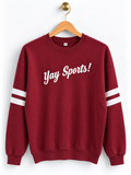 Yay Sports! Striped Sweatshirt - Burgundy