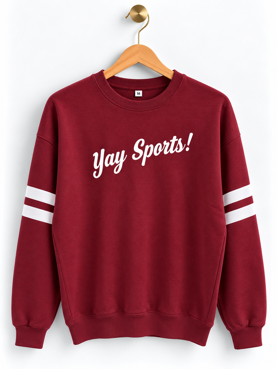 Yay Sports! Striped Sweatshirt - Burgundy