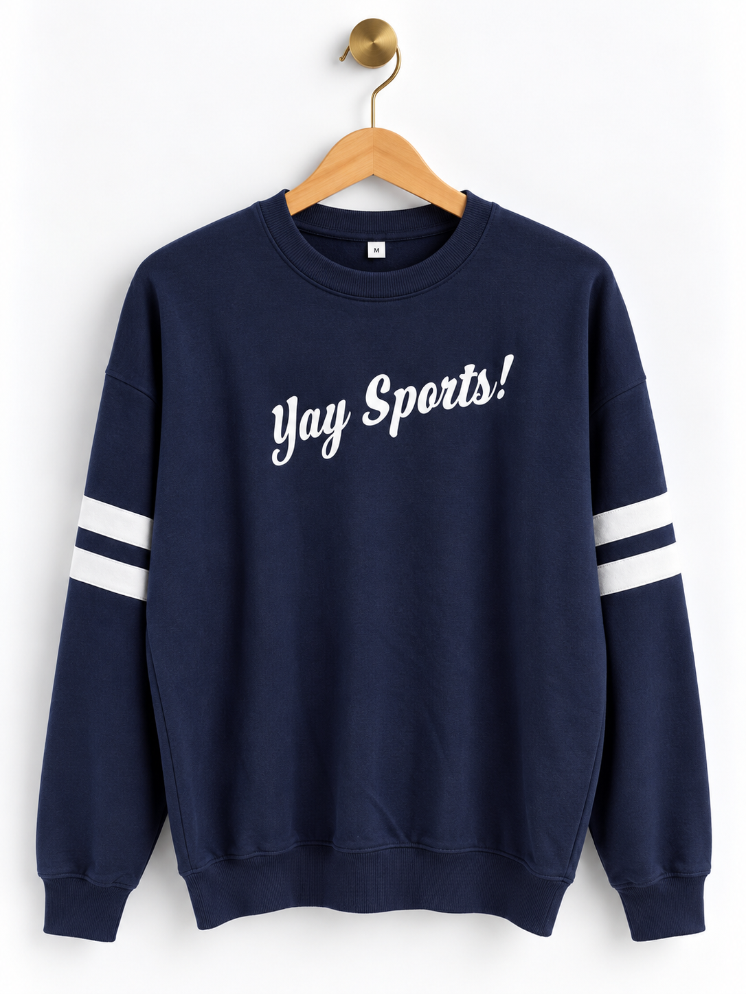 Yay Sports Striped Sleeve Sweatshirt - Navy