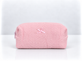 Waffle Knit Cosmetic Bag - Pink