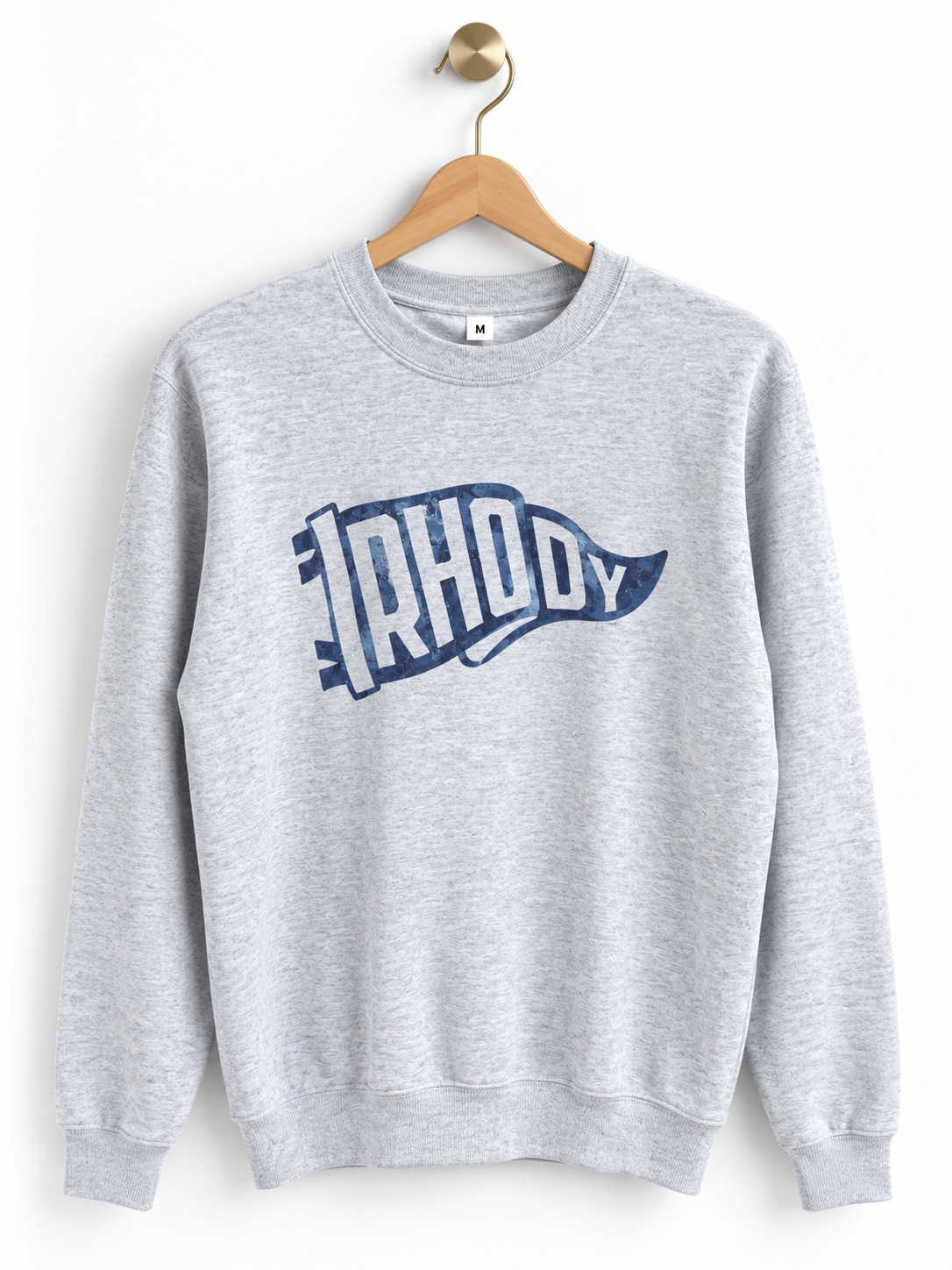 Rhody Pennant Crewneck - Heather Grey